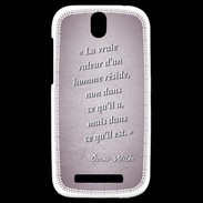 Coque HTC One SV Vraie valeur Rose Citation Oscar Wilde