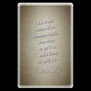 Etui carte bancaire Vraie valeur sepia Citation Oscar Wilde