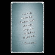 Etui carte bancaire Vraie valeur Turquoise Citation Oscar Wilde