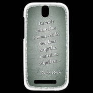 Coque HTC One SV Vraie valeur Vert Citation Oscar Wilde