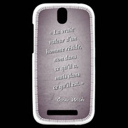 Coque HTC One SV Vraie valeur Violet Citation Oscar Wilde