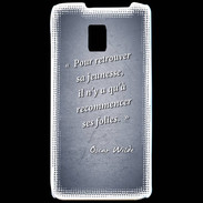 Coque LG P990 Jeuness folie Bleu Citation Oscar Wilde