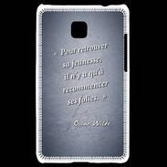 Coque LG Optimus L3 II Jeuness folie Bleu Citation Oscar Wilde