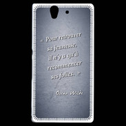 Coque Sony Xperia Z Jeuness folie Bleu Citation Oscar Wilde