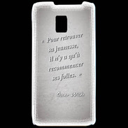 Coque LG P990 Jeuness folie Gris Citation Oscar Wilde