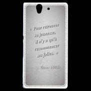 Coque Sony Xperia Z Jeuness folie Gris Citation Oscar Wilde