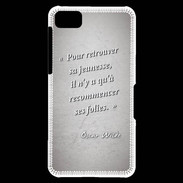 Coque Blackberry Z10 Jeuness folie Gris Citation Oscar Wilde