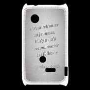 Coque Sony Xperia Typo Jeuness folie Gris Citation Oscar Wilde