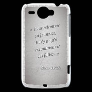Coque HTC Wildfire G8 Jeuness folie Gris Citation Oscar Wilde