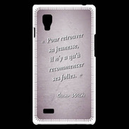 Coque LG Optimus L9 Jeuness folie Rose Citation Oscar Wilde