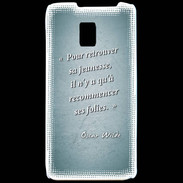 Coque LG P990 Jeuness folie Turquoise Citation Oscar Wilde