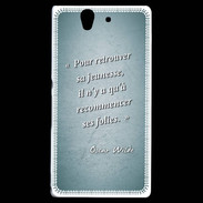 Coque Sony Xperia Z Jeuness folie Turquoise Citation Oscar Wilde