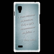 Coque LG Optimus L9 Jeuness folie Turquoise Citation Oscar Wilde