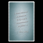 Etui carte bancaire Jeuness folie Turquoise Citation Oscar Wilde