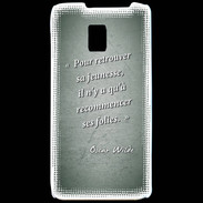 Coque LG P990 Jeuness folie Vert Citation Oscar Wilde