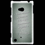 Coque Nokia Lumia 720 Jeuness folie Vert Citation Oscar Wilde