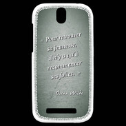 Coque HTC One SV Jeuness folie Vert Citation Oscar Wilde