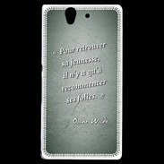 Coque Sony Xperia Z Jeuness folie Vert Citation Oscar Wilde