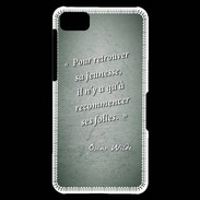 Coque Blackberry Z10 Jeuness folie Vert Citation Oscar Wilde