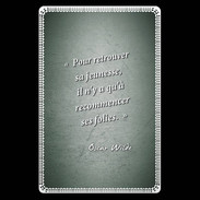 Etui carte bancaire Jeuness folie Vert Citation Oscar Wilde