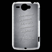 Coque HTC Wildfire G8 Jeuness folie Noir Citation Oscar Wilde