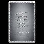 Etui carte bancaire Jeuness folie Noir Citation Oscar Wilde
