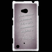 Coque Nokia Lumia 720 Jeuness folie Violet Citation Oscar Wilde
