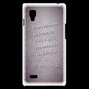Coque LG Optimus L9 Jeuness folie Violet Citation Oscar Wilde