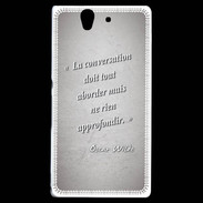 Coque Sony Xperia Z La conversation Gris Citation Oscar Wilde