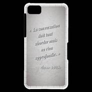 Coque Blackberry Z10 La conversation Gris Citation Oscar Wilde