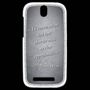 Coque HTC One SV La conversation Noir Citation Oscar Wilde