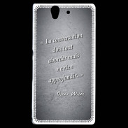 Coque Sony Xperia Z La conversation Noir Citation Oscar Wilde