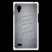 Coque LG Optimus L9 La conversation Noir Citation Oscar Wilde