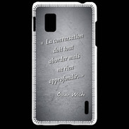 Coque LG Optimus G La conversation Noir Citation Oscar Wilde