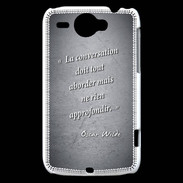 Coque HTC Wildfire G8 La conversation Noir Citation Oscar Wilde