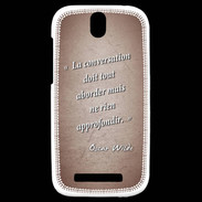 Coque HTC One SV La conversation Rouge Citation Oscar Wilde