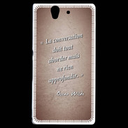 Coque Sony Xperia Z La conversation Rouge Citation Oscar Wilde