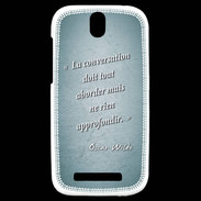 Coque HTC One SV La conversation Turquoise Citation Oscar Wilde