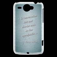 Coque HTC Wildfire G8 La conversation Turquoise Citation Oscar Wilde