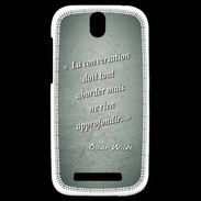 Coque HTC One SV La conversation Vert Citation Oscar Wilde