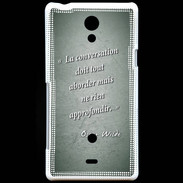 Coque Sony Xperia T La conversation Vert Citation Oscar Wilde