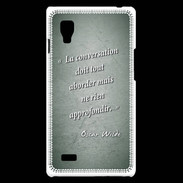 Coque LG Optimus L9 La conversation Vert Citation Oscar Wilde