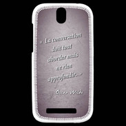 Coque HTC One SV La conversation Violet Citation Oscar Wilde