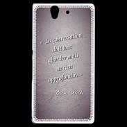 Coque Sony Xperia Z La conversation Violet Citation Oscar Wilde