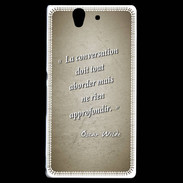 Coque Sony Xperia Z La conversation Sepia Citation Oscar Wilde