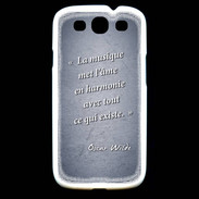 Coque Samsung Galaxy S3 La musique Bleu Citation Oscar Wilde