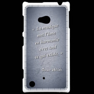 Coque Nokia Lumia 720 La musique Bleu Citation Oscar Wilde