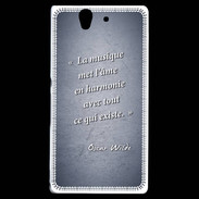 Coque Sony Xperia Z La musique Bleu Citation Oscar Wilde
