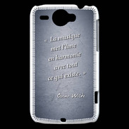 Coque HTC Wildfire G8 La musique Bleu Citation Oscar Wilde