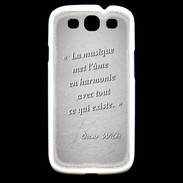 Coque Samsung Galaxy S3 La musique Gris Citation Oscar Wilde